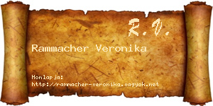 Rammacher Veronika névjegykártya